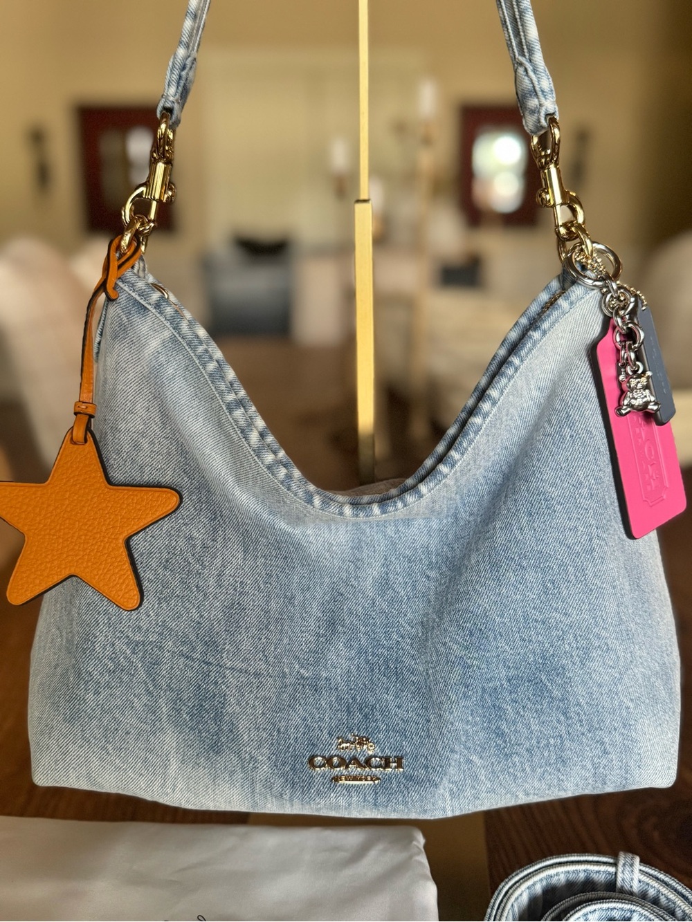 Coach Laurel bag in Loved Denim - Picture 2 of 9